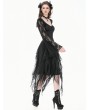 Dark in love Black Gothic Irregular Layered Mesh Long Skirt