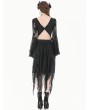 Dark in love Black Gothic Irregular Layered Mesh Long Skirt