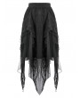 Dark in love Black Gothic Irregular Layered Mesh Long Skirt