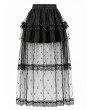Dark in love Black Gothic Lolita Diamond Lace Patchwork Layered Tutu Skirt