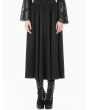 Dark in love Black Gothic Embroidered High Waist Ruffled Maxi Skirt