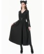 Dark in love Black Gothic Embroidered High Waist Ruffled Maxi Skirt