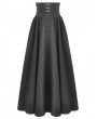 Dark in love Black Gothic Embroidered High Waist Ruffled Maxi Skirt