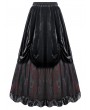 Dark in love Black Gothic Baroque Guipure Lace Ruched Velvet Long Skirt