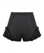 Dark in love Black Gothic Punk Cross Zipper Lace Patchwork Shorts for Women