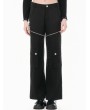 Dark in love Black Gothic Cross Zip Pocket Wide-Leg Cargo Pants for Women