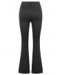 Dark in love Black Gothic Punk Mesh Patchwork Cutout Buckle Flare Pants for Women