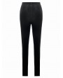 Dark in love Black Gothic Retro Embroidery Sheer Lace Patchwork Velvet Leggings for Women