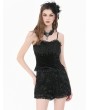 Dark in love Black Gothic Rose Jacquard Lace Trimmed Shorts for Women