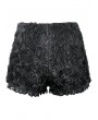 Dark in love Black Gothic Rose Jacquard Lace Trimmed Shorts for Women