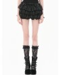 Dark in love Black Gothic Punk Lolita Ruffles Bloomer Shorts for Women
