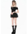 Dark in love Black Gothic Punk Lolita Ruffles Bloomer Shorts for Women