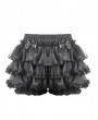 Dark in love Black Gothic Punk Lolita Ruffles Bloomer Shorts for Women