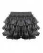 Dark in love Black Gothic Punk Lolita Ruffles Bloomer Shorts for Women
