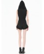 Dark in love Black Dark Rebel Gothic Punk Hooded Vest Top for Women