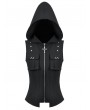 Dark in love Black Dark Rebel Gothic Punk Hooded Vest Top for Women