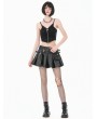 Dark in love Black Gothic Skull Crossbone Rebel Punk Zip Camisole Top for Women