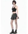 Dark in love Black Gothic Skull Crossbone Rebel Punk Zip Camisole Top for Women