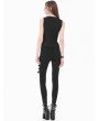 Dark in love Black Gothic Functional Cutout Metal Ring Strap Tank Top for Women