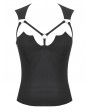 Dark in love Black Gothic Functional Cutout Metal Ring Strap Tank Top for Women