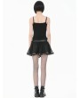 Dark in love Black Gothic Punk Spiderweb Mesh Spliced Cami Top for Women