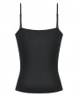 Dark in love Black Gothic Punk Spiderweb Mesh Spliced Cami Top for Women