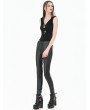 Dark in love Black Gothic Spider Decor Skeleton Cut-out Halter Tank Top for Women