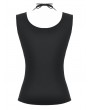 Dark in love Black Gothic Spider Decor Skeleton Cut-out Halter Tank Top for Women