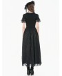 Dark in love Black Gothic Dark Lace Embroidery Panel Fitted Top for Women