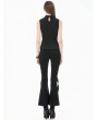 Dark in love Black Gothic Punk Metallic Ring Cutout Vest Top for Women