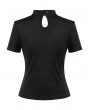 Dark in love Black Gothic Sheer Spiderweb Mesh Short Sleeve Top for Women