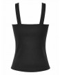 Dark in love Black Gothic Punk Studded Pentagram Mesh Spliced Tank Top for Women