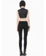 Dark in love Black Gothic Punk Tech-Wear Zipper Leather Crop Top for Women