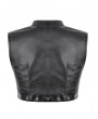 Dark in love Black Gothic Punk Tech-Wear Zipper Leather Crop Top for Women