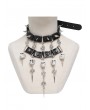 Devil Fashion Black Gothic Punk Spiked Skull Choker Necklace