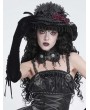 Devil Fashion Black Gothic Flower Applique Fringed Collar