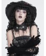 Devil Fashion Black Gothic Flower Applique Fringed Collar