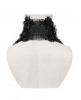 Devil Fashion Black Gothic Flower Applique Fringed Collar