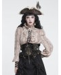Devil Fashion Black Gothic Golden Pattern Vintage Ruffled Girdle