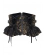 Devil Fashion Black Gothic Golden Pattern Vintage Ruffled Girdle