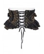 Devil Fashion Black Gothic Golden Pattern Vintage Ruffled Girdle