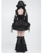 Devil Fashion Black Gothic Lace Ruffle Buckle-Up Leg Warmers