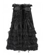 Devil Fashion Black Gothic Lace Ruffle Buckle-Up Leg Warmers