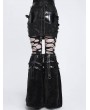 Devil Fashion Black Gothic Punk Eyelet Harness Flared Fur Leg Warmers