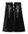 Devil Fashion Black Gothic Punk Eyelet Harness Flared Fur Leg Warmers