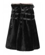 Devil Fashion Black Gothic Punk Eyelet Harness Flared Fur Leg Warmers