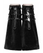 Devil Fashion Black Gothic Punk Eyelet Harness Flared Fur Leg Warmers