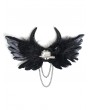 Devil Fashion Black Gothic Evil Eye Horn Wing Headdress