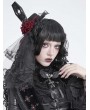 Devil Fashion Black Gothic Bat Cross Bow Tie