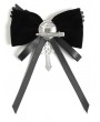 Devil Fashion Black Gothic Bat Cross Bow Tie